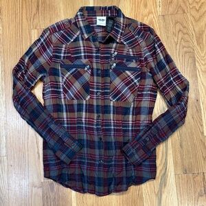 Women’s Harley Davidson Ombré Plaid Button-Down, Size Medium